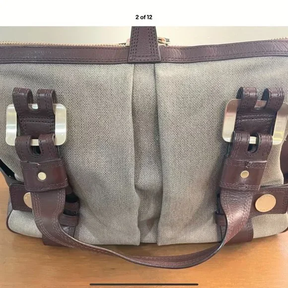 Michael Kors Large Canvas and Leather Harness Grab Handbag - Picture 3 of 16